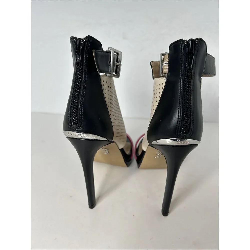 Juicy Couture Atarah Ice Perforated Strapped Stiletto Platform Pumps Sz 8.5M New - Picture 4 of 10